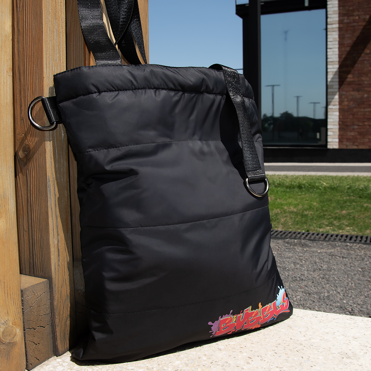 Шоппер Superbag Bubble, с кнопкой (черный)-11