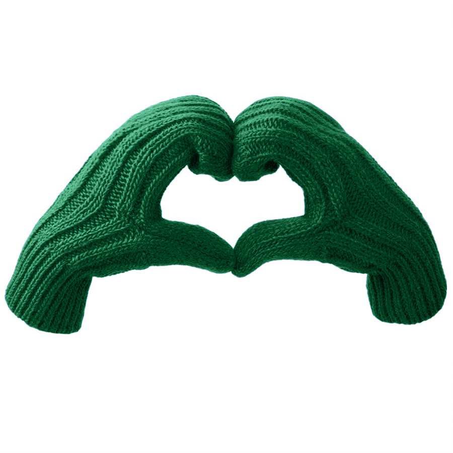 Варежки вязаные НАСВЯЗИ© шерсть/акрил, темно-зелёный-2