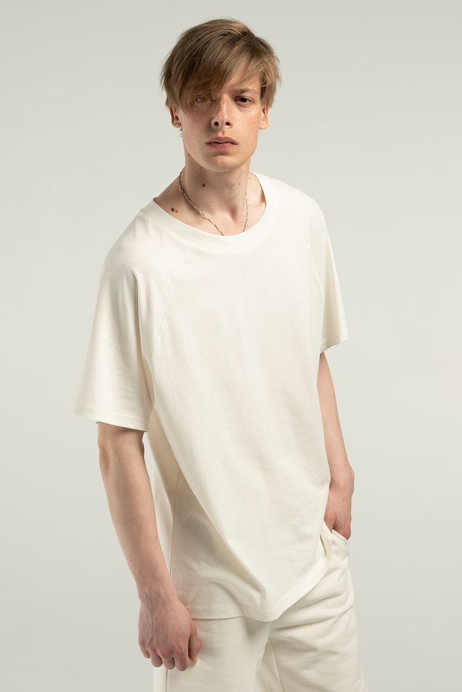 Футболка унисекс оверсайз T2, молочно-белая-5