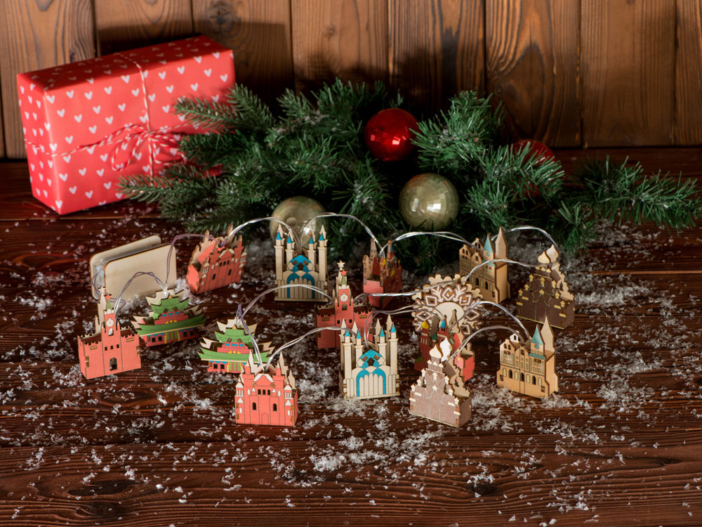 Ёлочная гирлянда с лампами в подарочной коробке Достопримечательности России-4