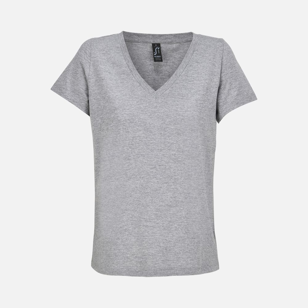 Футболка женская Regent Women с V-образным вырезом, серый меланж-0
