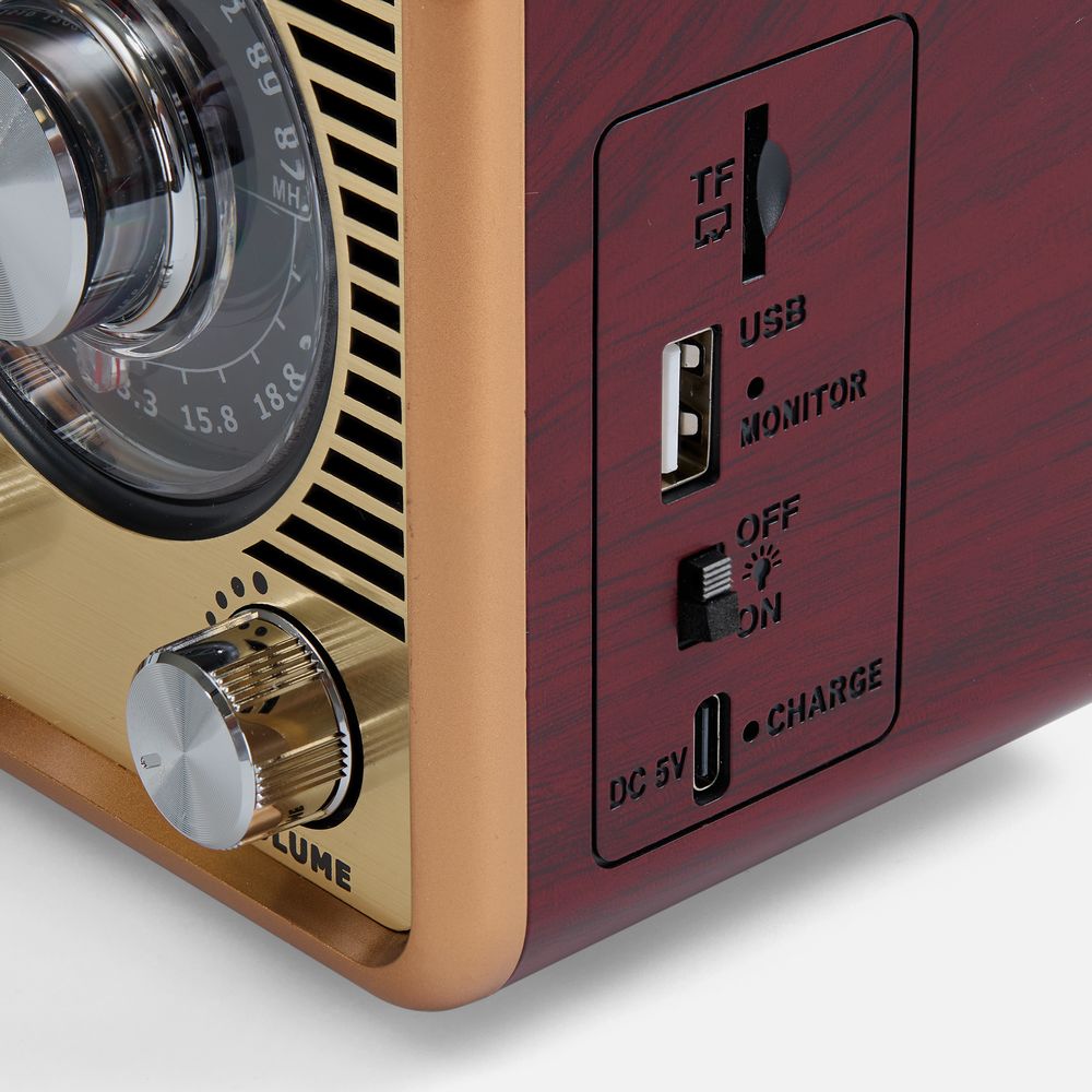 Bluetooth-колонка с радио Listenberg, коричневая-6