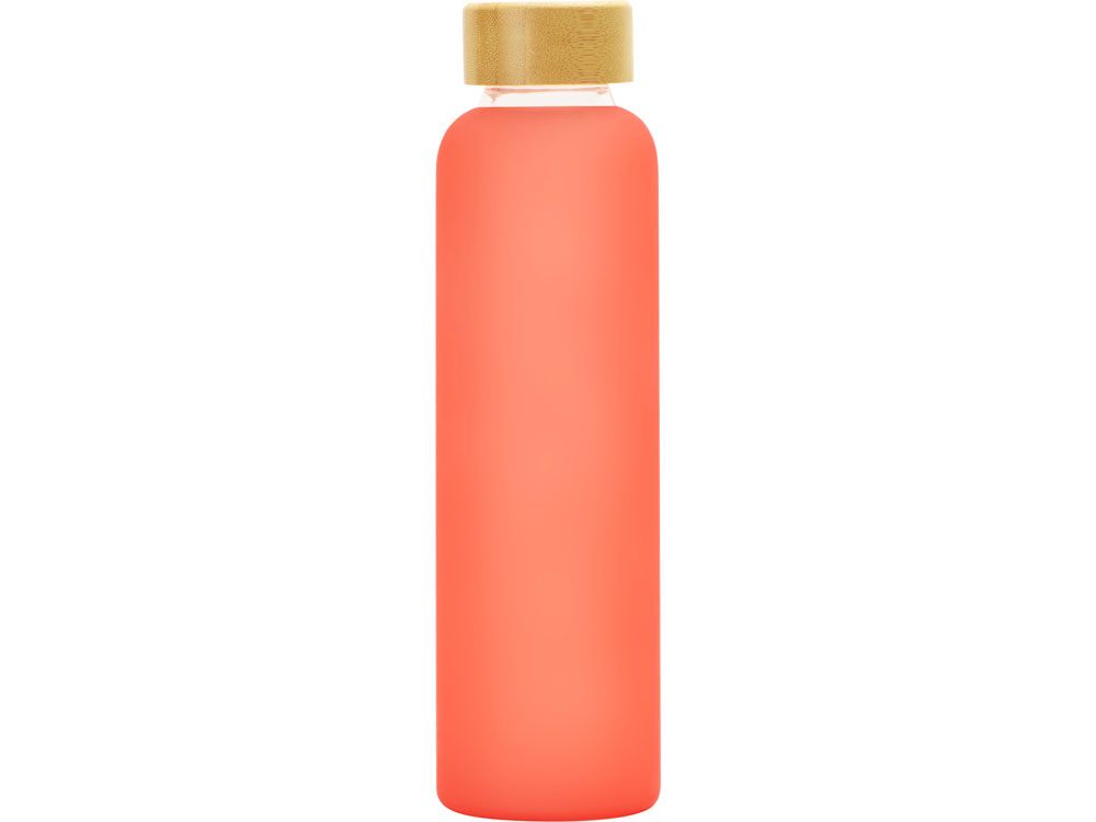 Стеклянная бутылка с бамбуковой крышкой Foggy, 600мл, красный-2