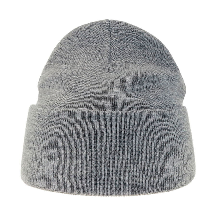 Шапка вязаная PURE  с отворотом из пряжи Polylana, светло-серый меланж-5