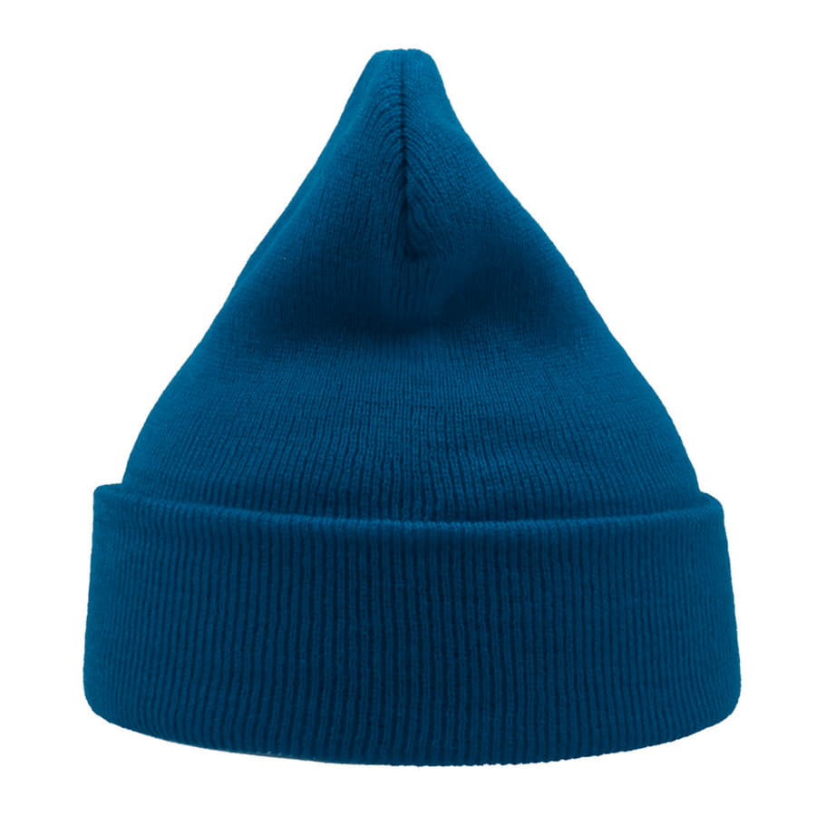 Шапка вязаная  двойная Wind с отворотом, синий-2