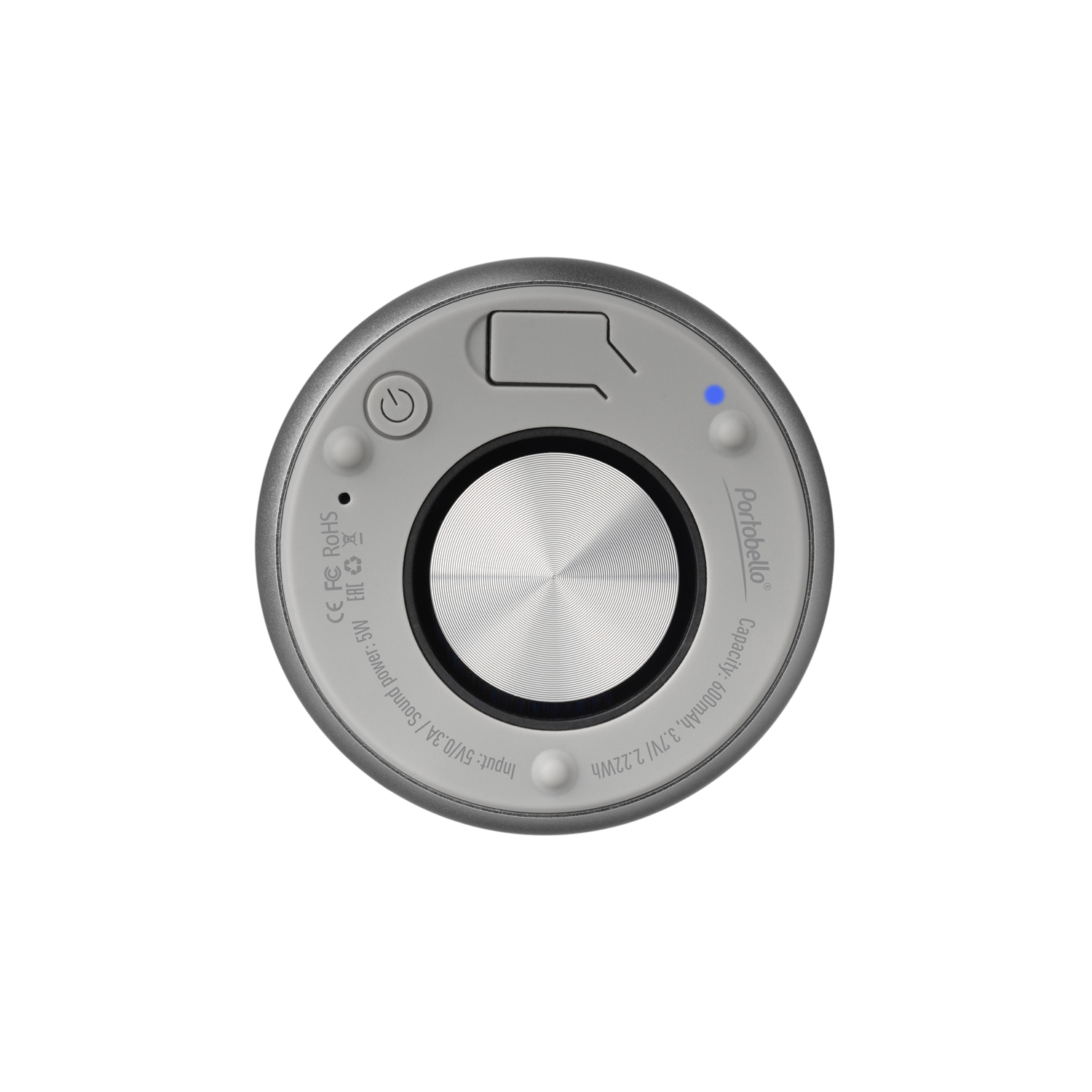 Беспроводная колонка Passion 80dB 600 mAh (Bluetooth 5.0), серебряная-3