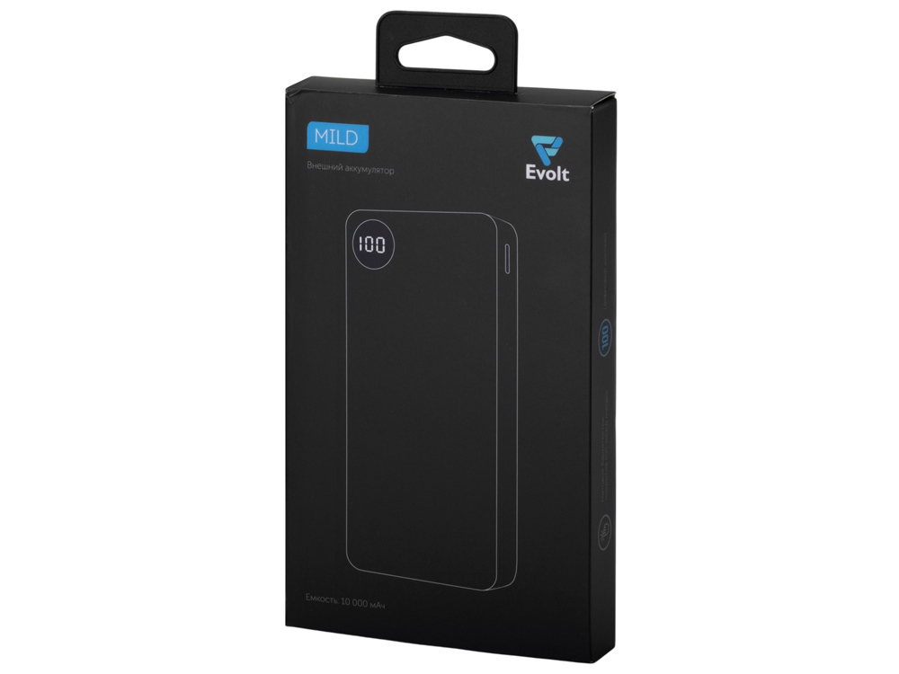 Внешний аккумулятор с дисплеем Mild, 10 000 mAh, темно-серый-9