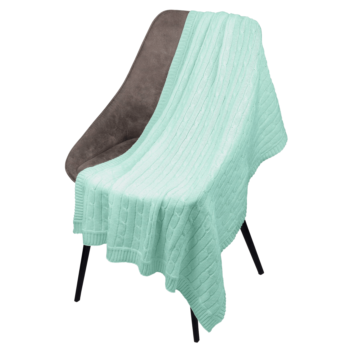 Плед Фадо (Fado) вязаный, аква (без подарочной коробки)-0