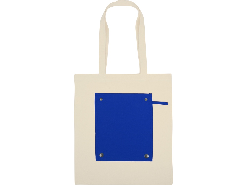 Складная хлопковая сумка для шопинга Gross с карманом, синий-10