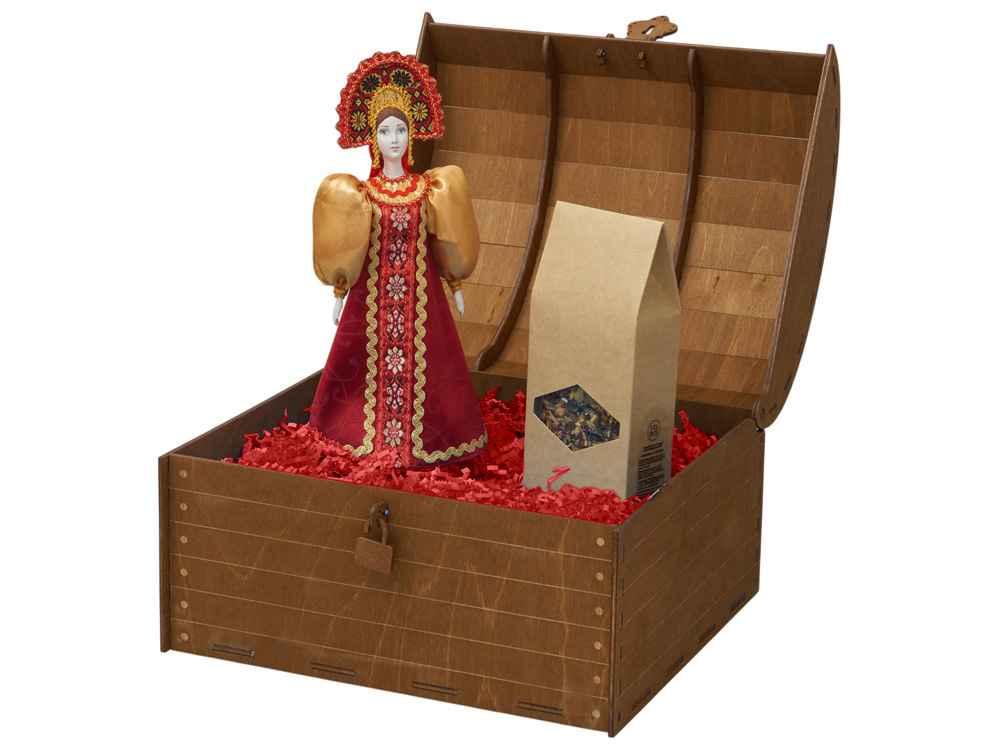 Подарочный набор: кукла фарфоровая, чай Малина с мятой, красный-2