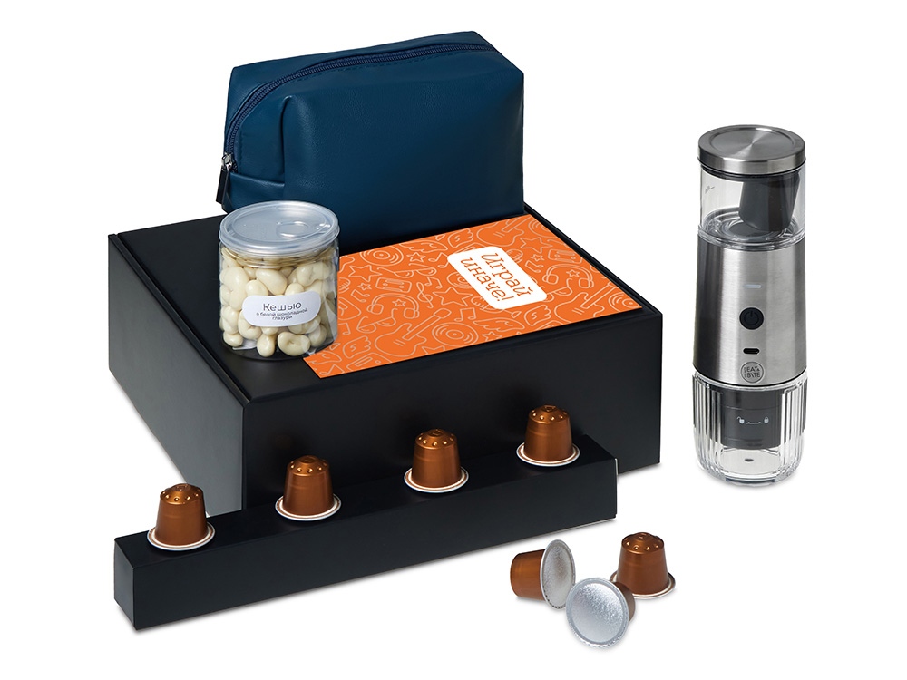 Подарочный набор Re:y. Boost с кофемашиной, капсулами и косметичкой-1