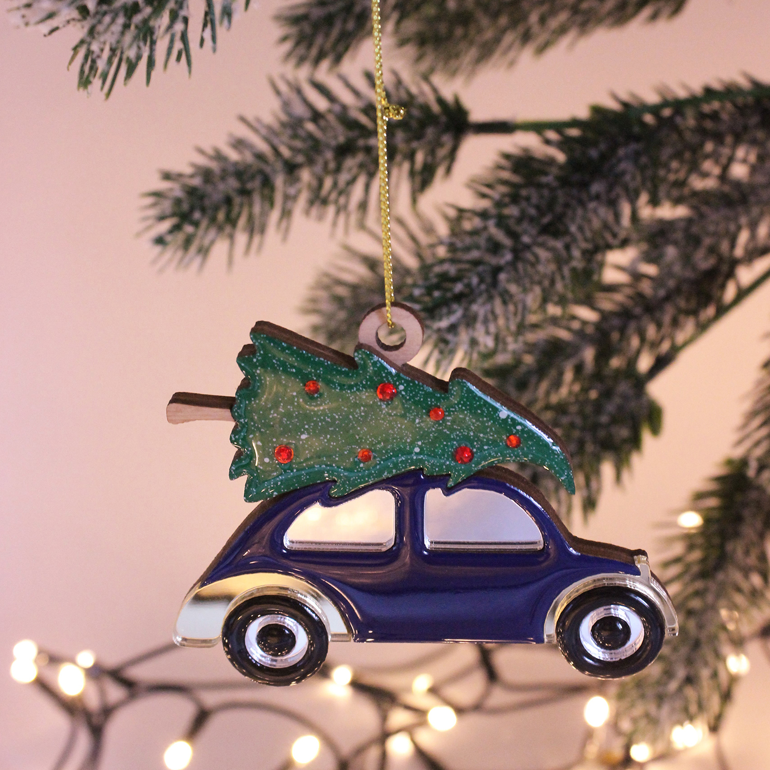 Ёлочная игрушка Машинка (синий)-3