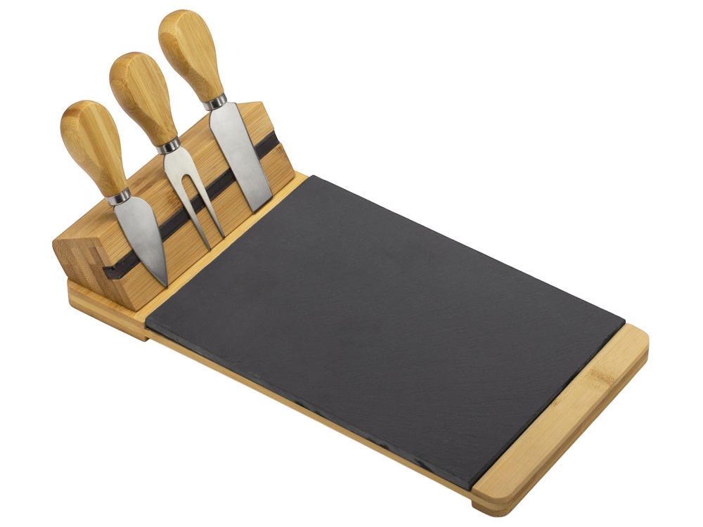 Набор для сыра из сланцевой доски и ножей Bamboo collection Taleggio-1