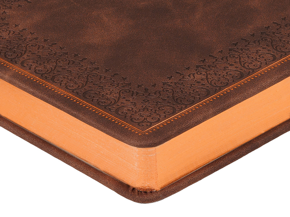 Ежедневник недатированный А5 Royal, коричневый с бронзовым срезом-4