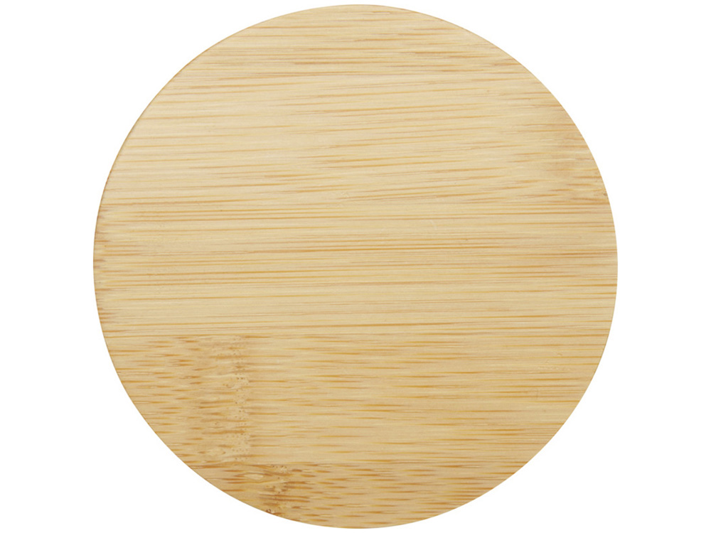 Стеклянная кружка Leona объемом 350 мл с бамбуковой крышкой - прозрачный-1