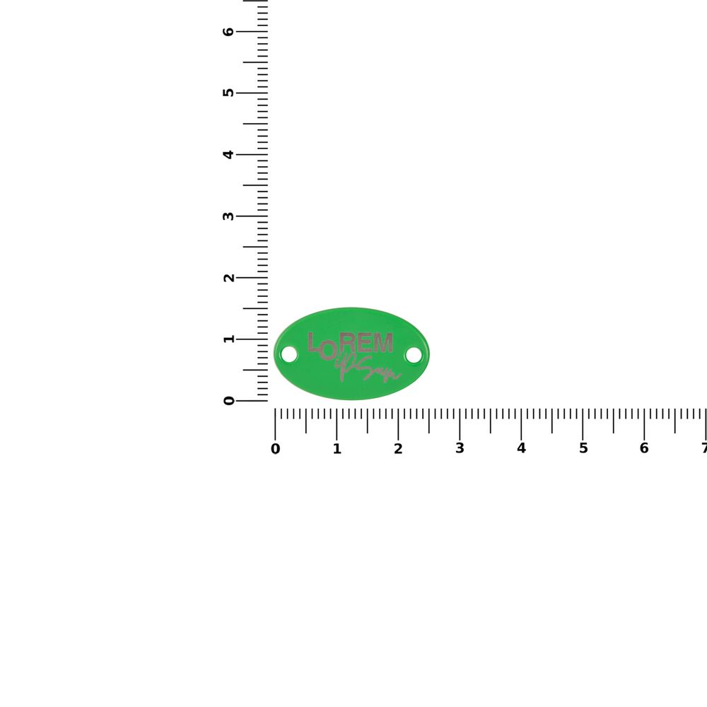 Шильдик металлический Alfa Oval, зеленый неон-1