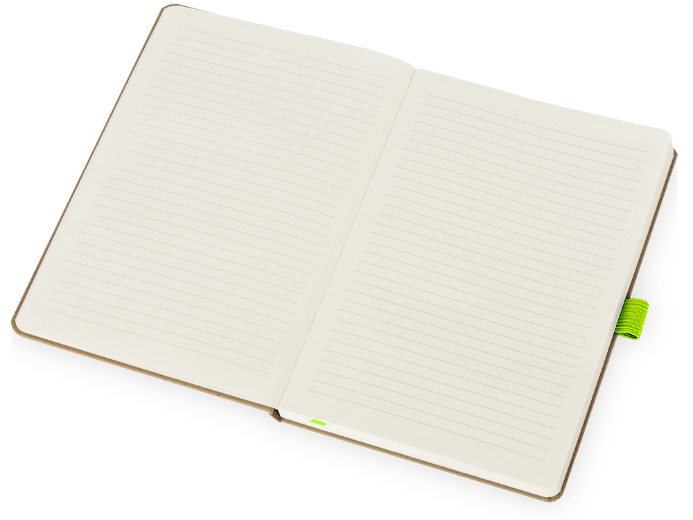 Блокнот Sevilia Hard, твердая обложка из крафта A5, 80 листов, крафтовый/зеленое яблоко-3