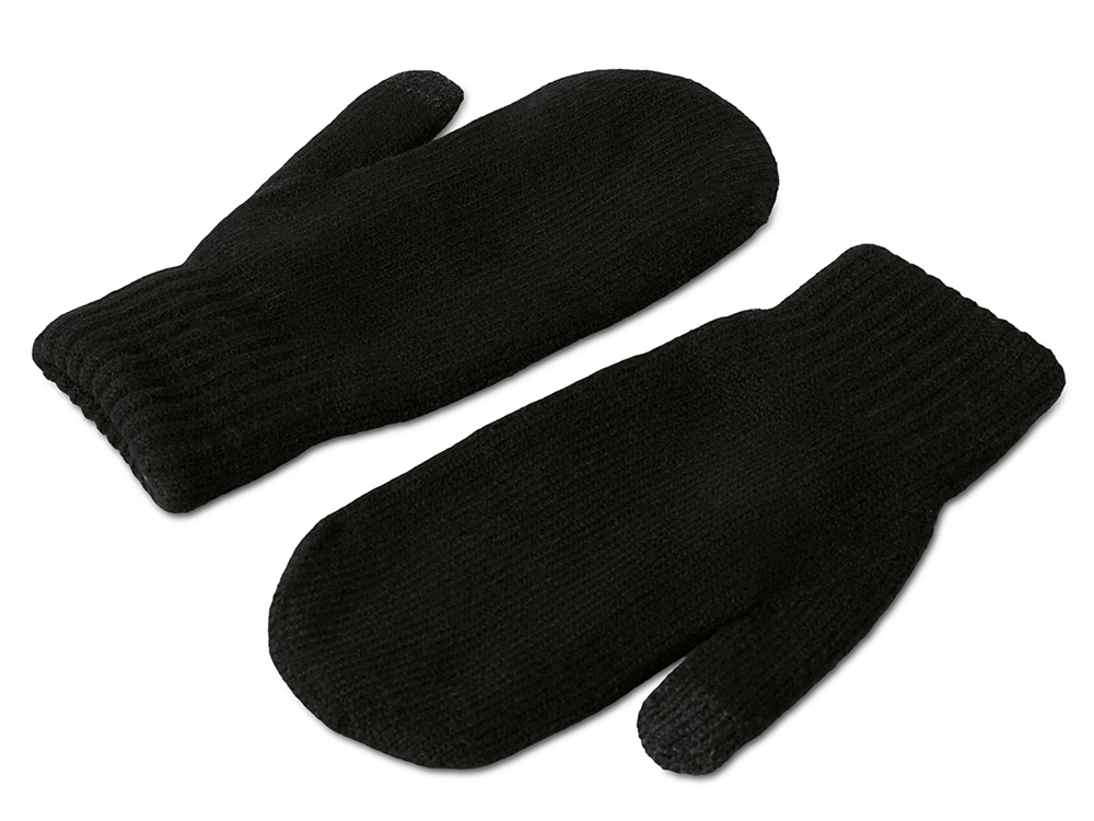 Подарочный набор с варежками, шарфом и термосом, черный-5