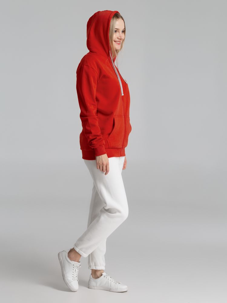 Толстовка на молнии с капюшоном Unit Siverga Heavy, красная-7