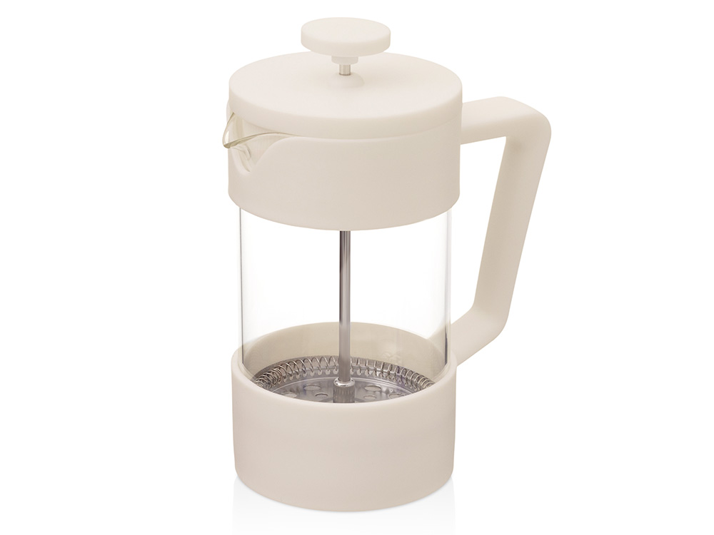 Подарочный набор c френчпрессом, кружками и чаем, белый-12