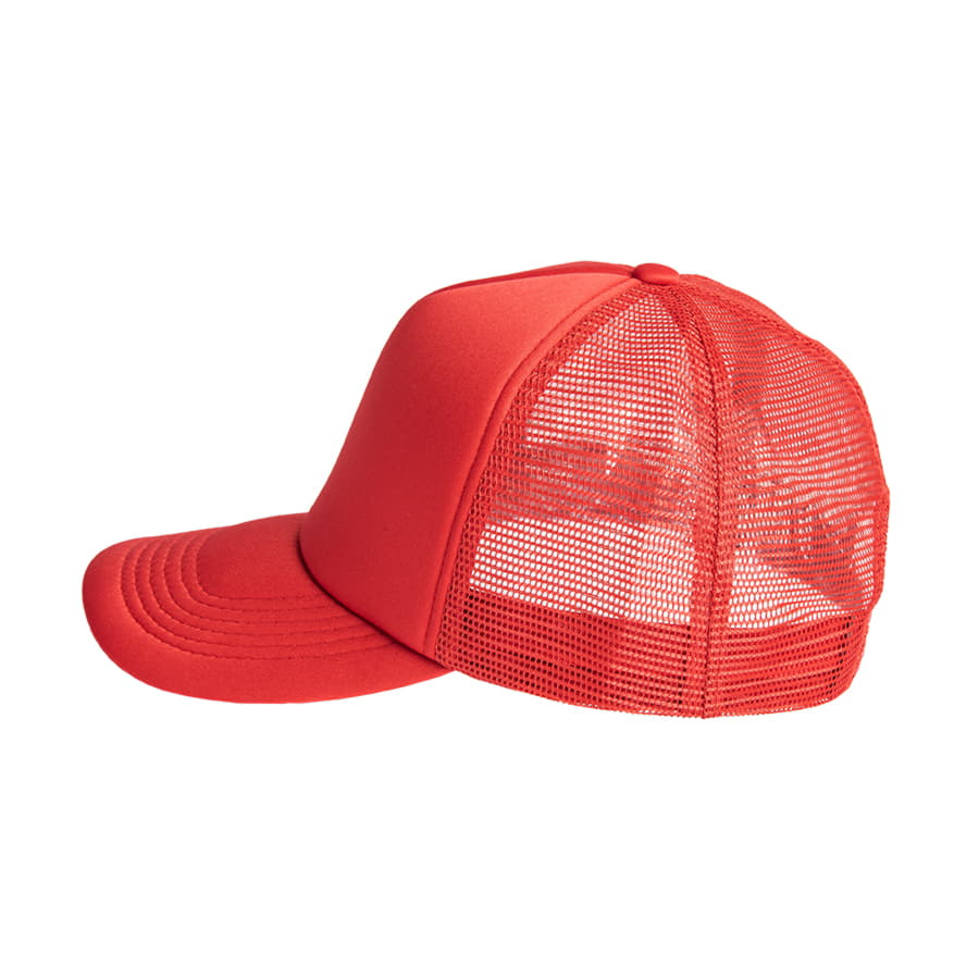 Бейсболка FLICK, 5 клиньев, пластиковая застежка, ярко-красный-1