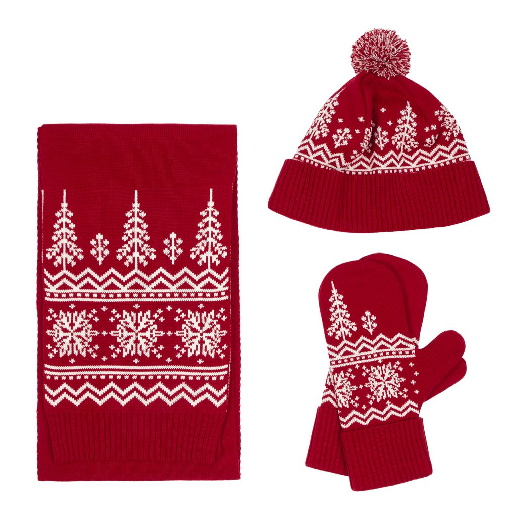 Варежки Elnik, красные с молочно-белым-3