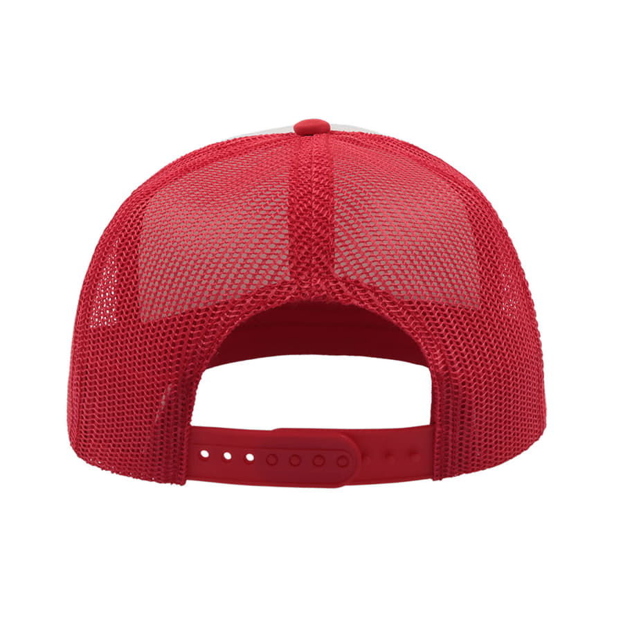 Бейсболка SNAP 90S, 5 клиньев, пластиковая застежка, белый, красный-4