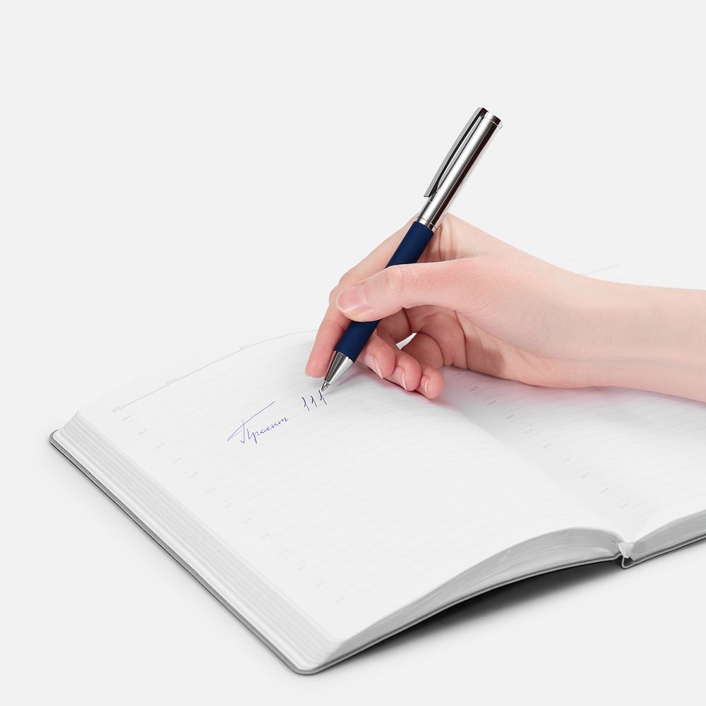Ручка шариковая Eyeshot Soft Touch, темно-синяя-2