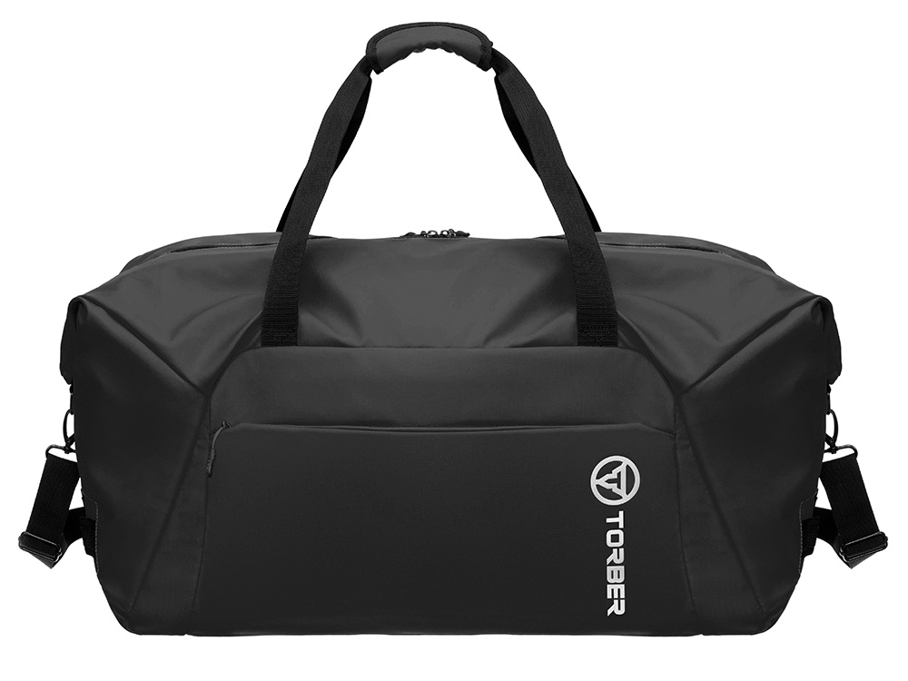 Сумка дорожная TORBER Mobi, чёрная, полиэстер 900D с PU покрытием, 65 х 37 х 34 см-0