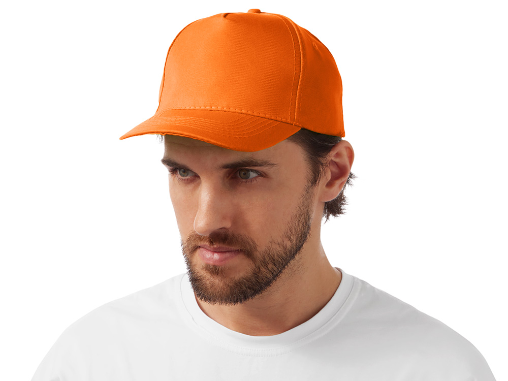 Бейсболка Poly 5-ти панельная 120 гр, оранжевый-1