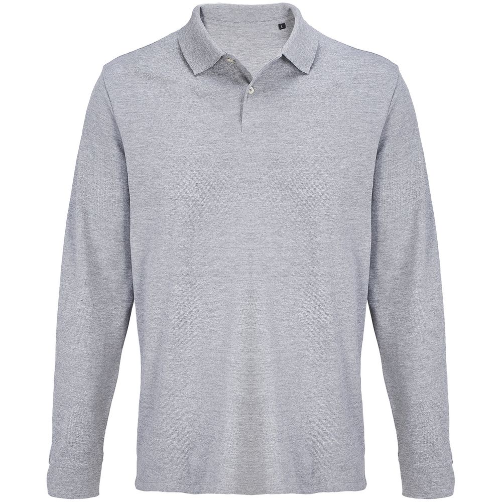 Рубашка поло унисекс с длинным рукавом Pacific LSL, серый меланж-1