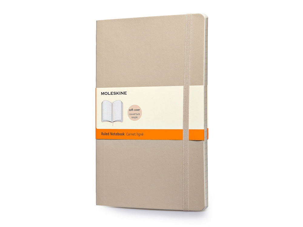 Записная книжка Moleskine Classic Soft (в линейку), Large (13х21см), бежевый-0