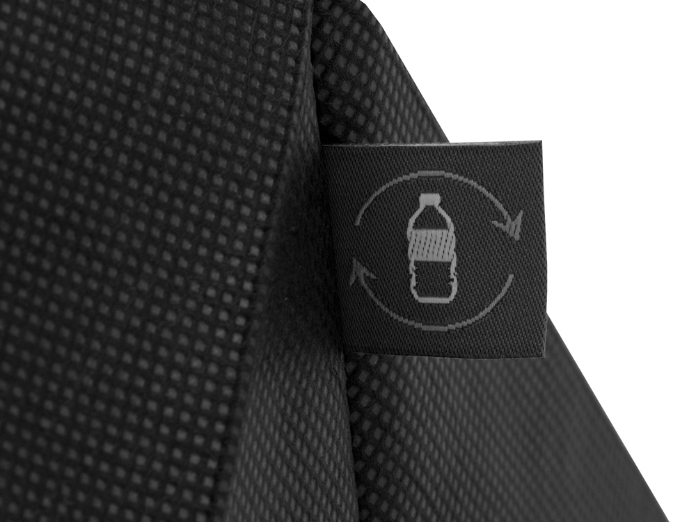 Сумка Reviver с донной складкой из нетканого переработанного материала RPET, черный-2