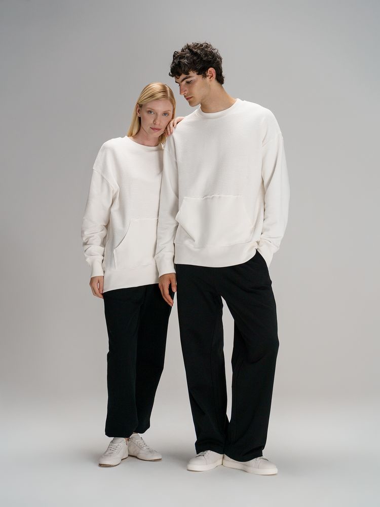 Свитшот оверсайз унисекс Vozduh, молочно-белый-7