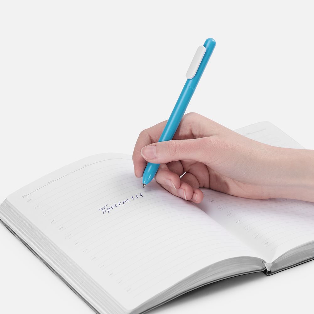 Ручка шариковая Swiper, голубая с белым-3