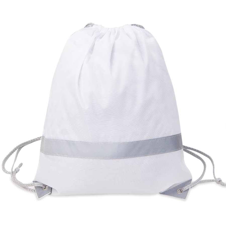 Рюкзак мешок RAY со светоотражающей полосой, белый-1