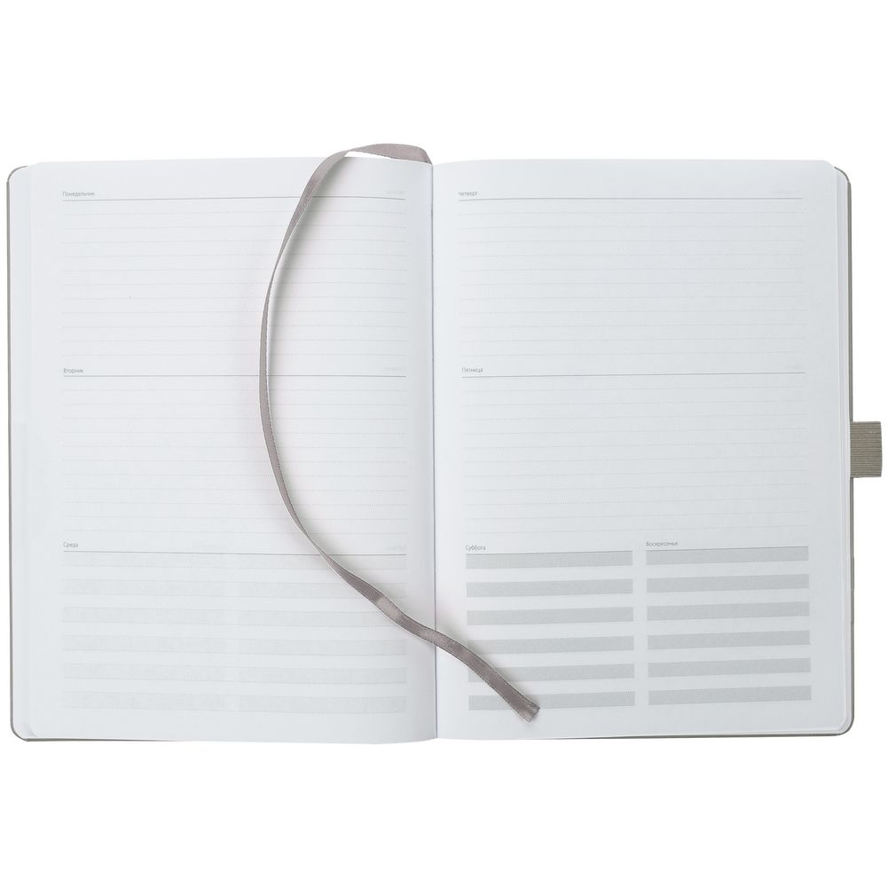 Еженедельник Lucky, недатированный, серый-3