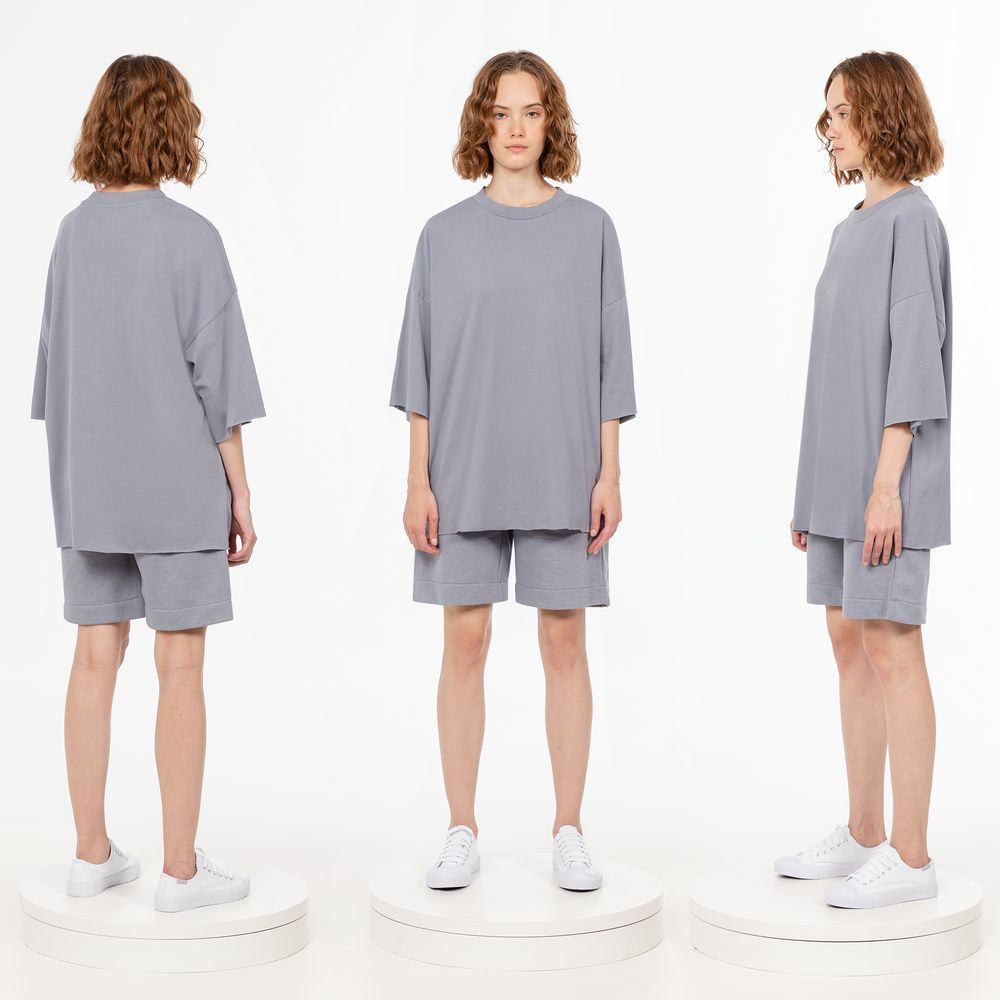 Футболка унисекс оверсайз T1, серая-8