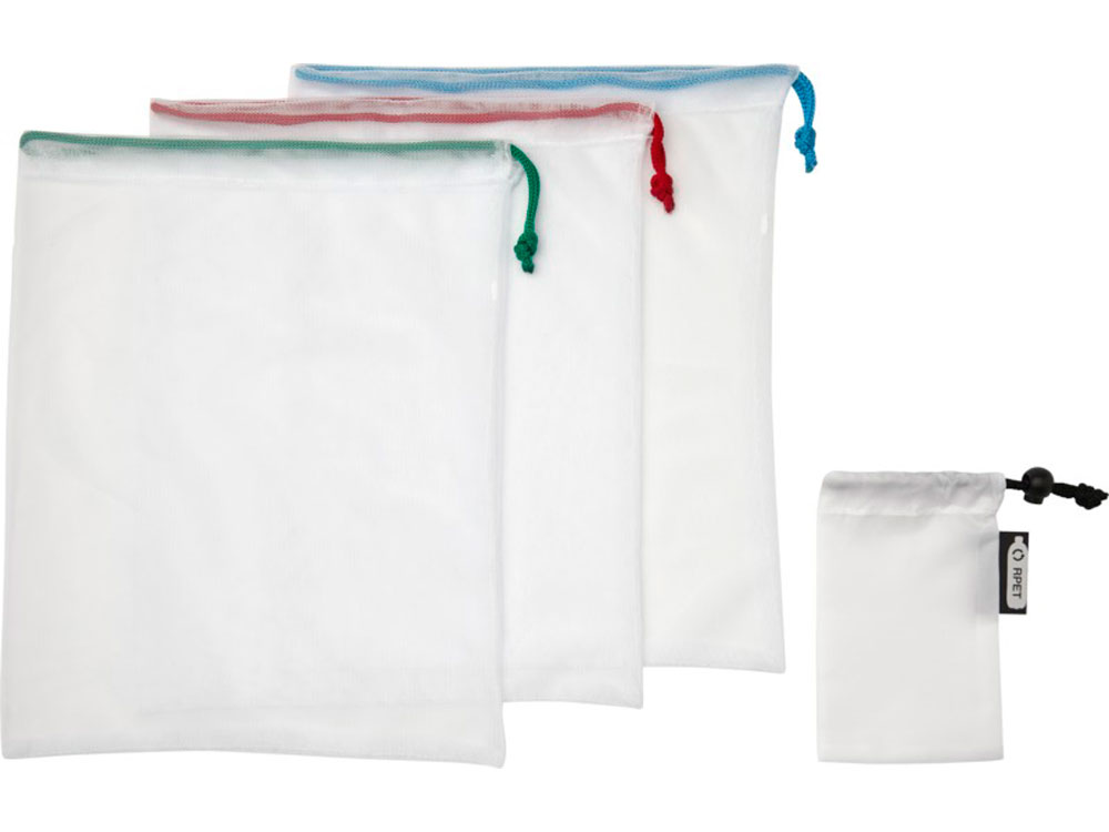 Набор сетчатых сумок из вторичного ПЭТ Trio-4