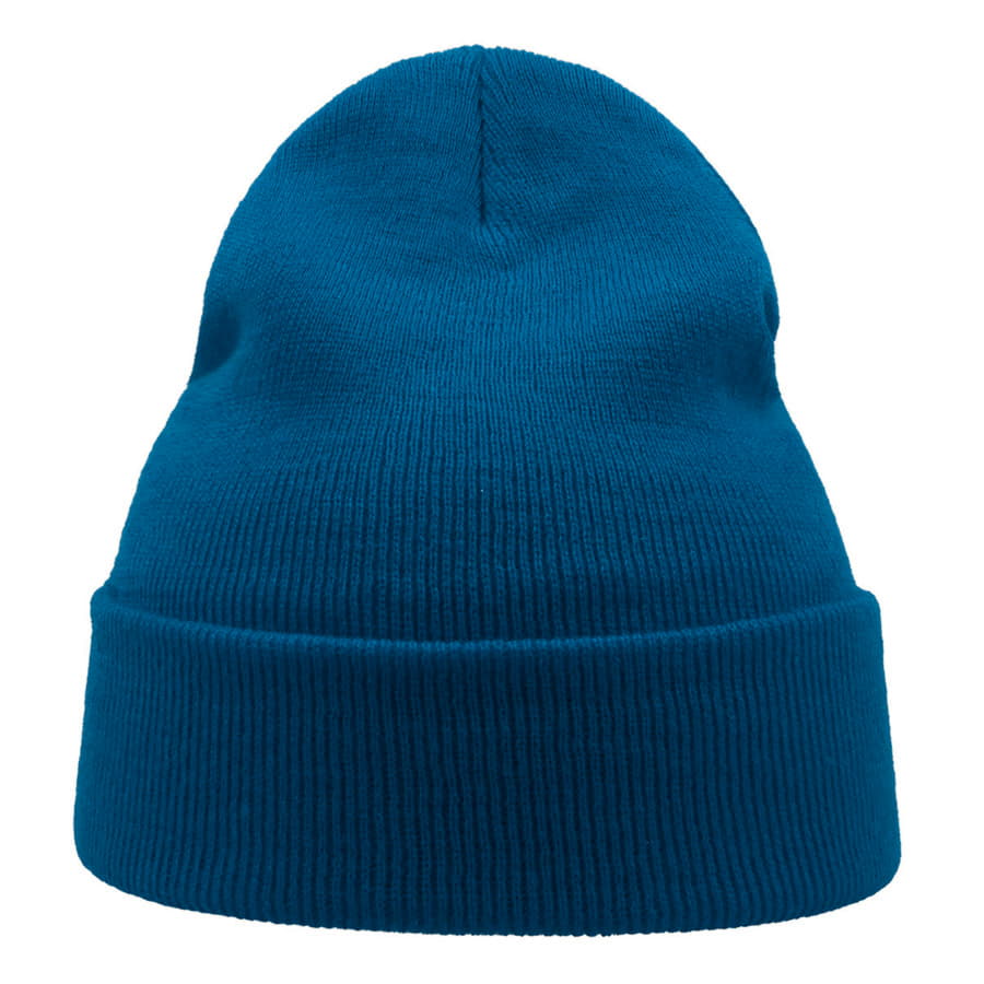 Шапка вязаная  двойная Wind с отворотом, синий-1