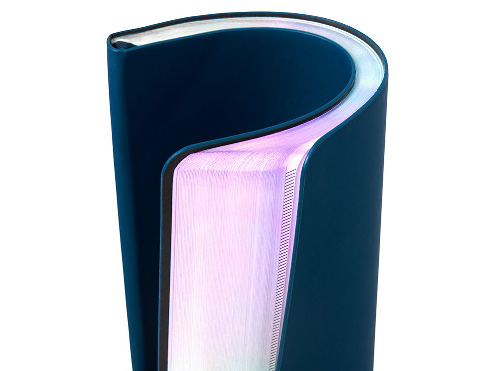 Блокнот А5 в гибкой обложке Fellini с голографическим срезом, темно-синий-6