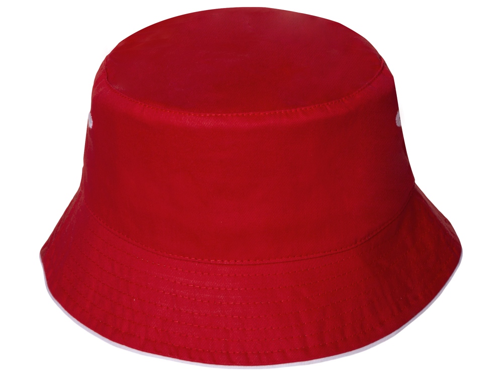 Панама с контрастной окантовкой , красный/белый-3