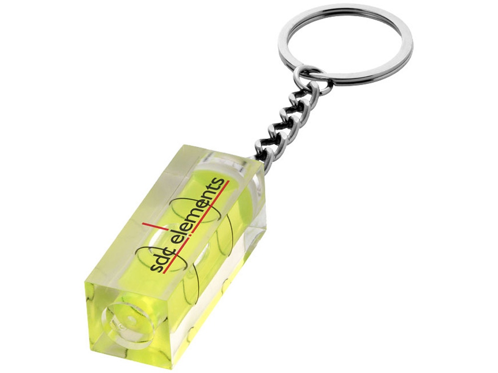 Брелок Leveler с уровнем, прозрачный желтый/серебристый-2