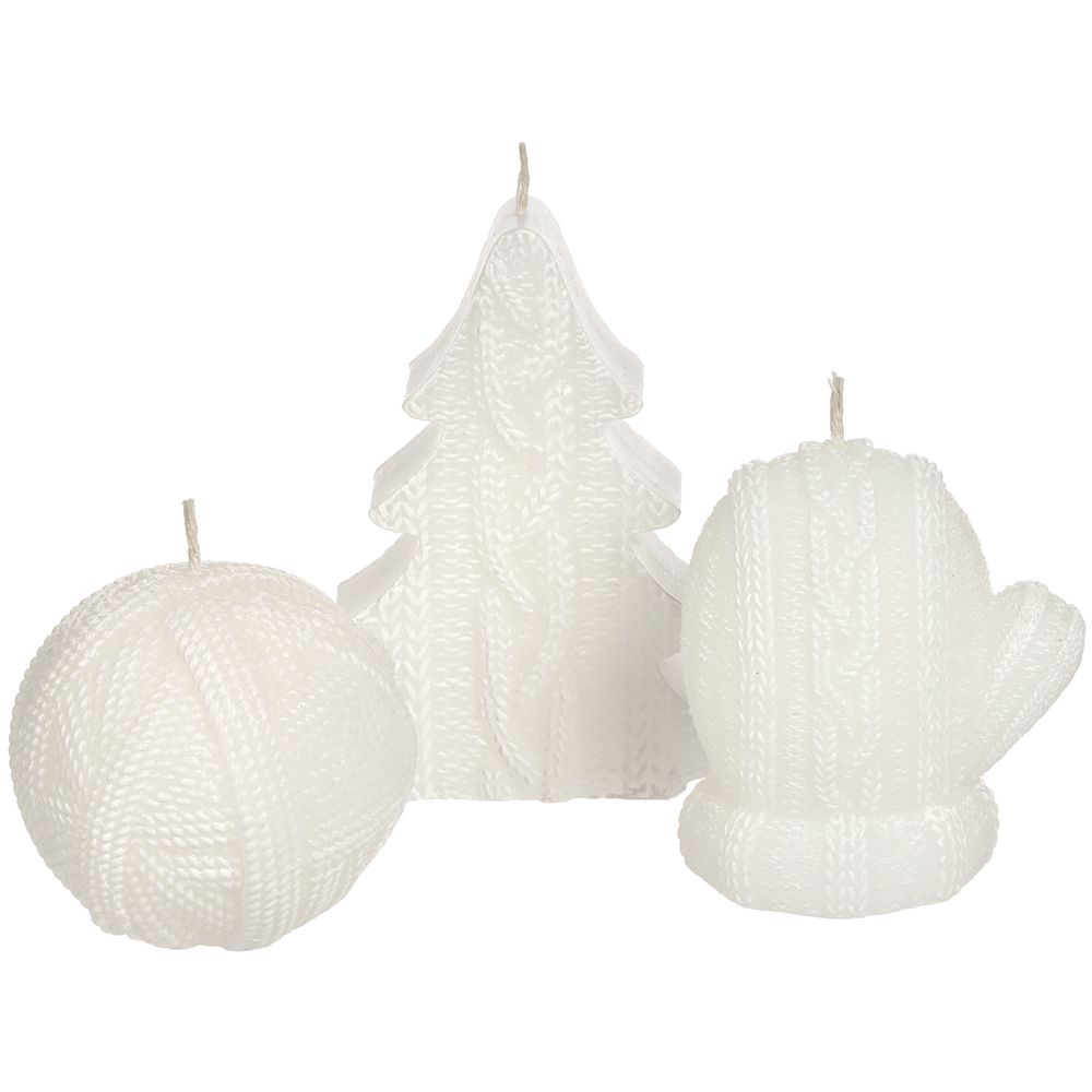 Свеча Kniteam, елка, белая-1