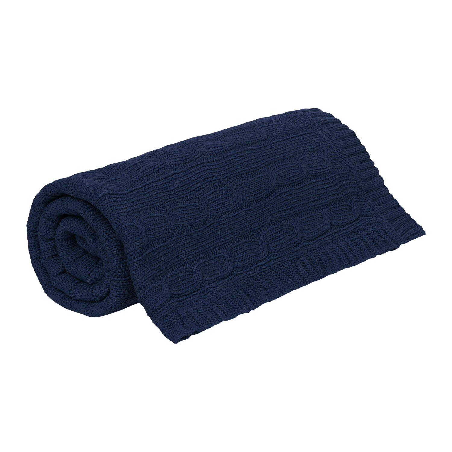 Плед Фадо (Fado) вязаный, синий (без подарочной коробки)-2