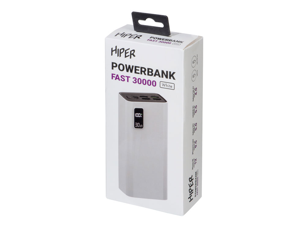 Портативный внешний аккумулятор FAST 30000 White-8