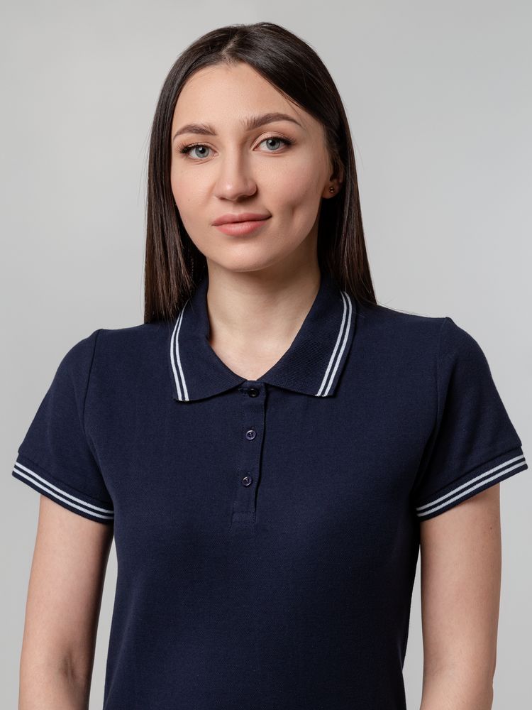 Рубашка поло женская Virma Stripes Lady, темно-синяя-6