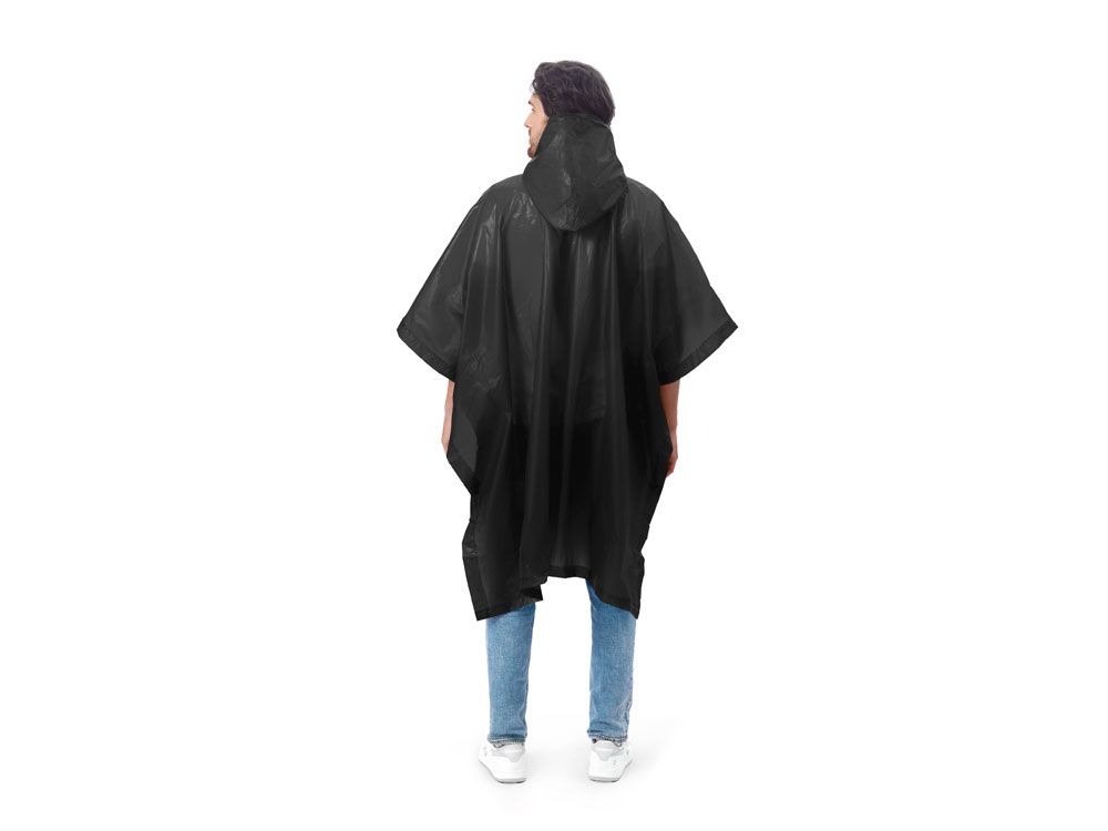 Пончо Hawaii c чехлом унисекс, черный-2