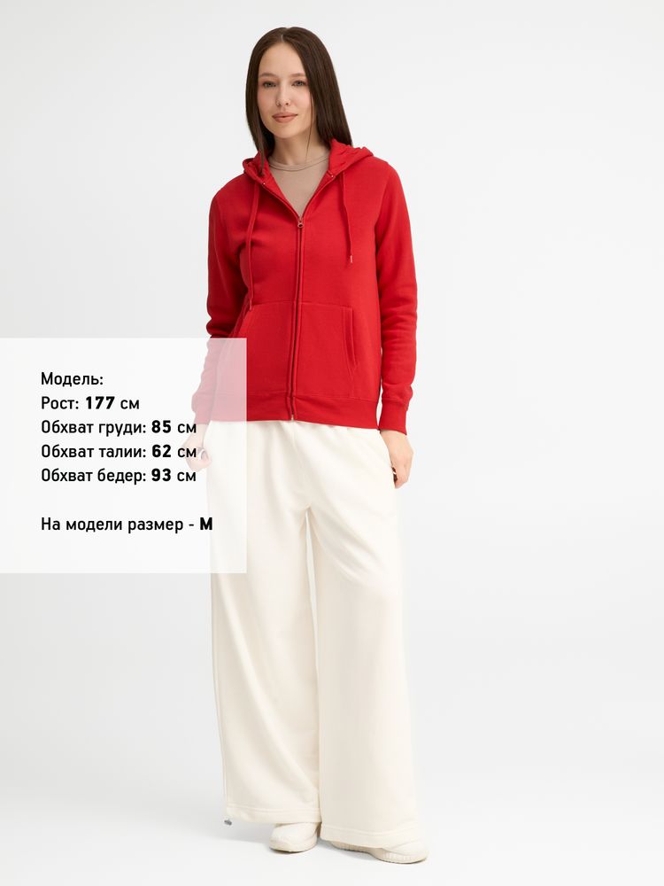 Толстовка женская на молнии с капюшоном Seven Women, красная-4