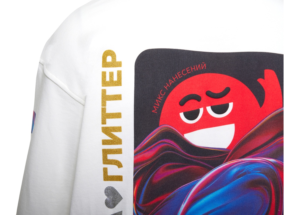 Худи оверсайз Alpha.01 унисекс, молочный, все виды нанесения на текстиле на одной толстовке-9